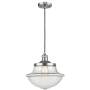 Innovations Lighting Large Oxford 12" Wide Single Pendant - Cord Suspension Brushed Satin Nickel / Clear