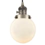 Innovations Lighting Beacon 6" Wide Mini Pendant Antique Brass / Matte White