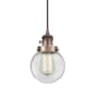 Innovations Lighting Beacon 6" Wide Mini Pendant Antique Copper / Clear