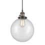 Innovations Lighting Beacon 10" Wide Pendant Black Antique Brass / Clear