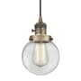 Innovations Lighting Beacon 6" Wide Mini Pendant Brushed Brass / Clear
