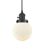 Innovations Lighting Beacon 6" Wide Mini Pendant Matte Black / Matte White