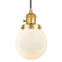 Innovations Lighting Beacon 6" Wide Mini Pendant Satin Gold / Matte White