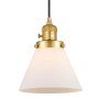 Innovations Lighting Cone 8" Wide Mini Pendant with Shade Satin Gold / Matte White