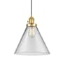 Innovations Lighting Cone 12" Wide Pendant Satin Gold / Clear