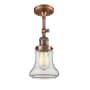 Innovations Lighting Bellmont Single Light 6" Wide Convertible Semi-Flush Ceiling Fixture Antique Copper / Clear