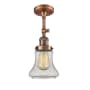 Innovations Lighting Bellmont Single Light 6" Wide Convertible Semi-Flush Ceiling Fixture Antique Copper / Seedy