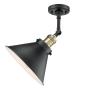 Innovations Lighting Briarcliff Single Light 10" Wide Semi-Flush Ceiling Fixture Black Antique Brass / Matte Black