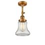 Innovations Lighting Bellmont Single Light 6" Wide Convertible Semi-Flush Ceiling Fixture Brushed Brass / Clear