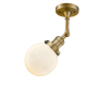 Innovations Lighting Beacon Single Light 6" Wide Semi-Flush Ceiling Fixture Brushed Brass / Matte White Cased
