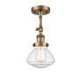 Innovations Lighting Olean 7" Wide Convertible Semi-Flush Ceiling Fixture / Convertible to Wall Sconce Brushed Brass / Seedy