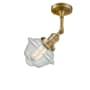 Innovations Lighting Small Oxford Single Light 8" Wide Convertible Semi-Flush Ceiling Fixture Brushed Brass / Seedy
