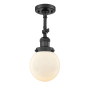 Innovations Lighting Beacon Single Light 6" Wide Semi-Flush Ceiling Fixture Matte Black / Matte White Cased