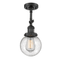 Innovations Lighting Beacon Single Light 6" Wide Semi-Flush Ceiling Fixture Matte Black / Seedy