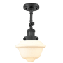 Innovations Lighting Small Oxford Single Light 8" Wide Convertible Semi-Flush Ceiling Fixture Matte Black / Matte White Cased