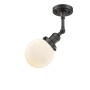 Innovations Lighting Beacon Single Light 6" Wide Semi-Flush Ceiling Fixture Oil Rubbed Bronze / Matte White Cased