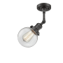 Innovations Lighting Beacon Single Light 6" Wide Semi-Flush Ceiling Fixture Oil Rubbed Bronze / Clear