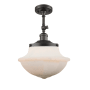 Innovations Lighting Large Oxford 12" Wide Semi-Flush Ceiling Fixture with 16" Height Oil Rubbed Bronze / Matte White