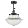 Innovations Lighting Large Oxford 12" Wide Semi-Flush Ceiling Fixture with 16" Height Oil Rubbed Bronze / Clear