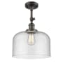 Innovations Lighting X-Large Bell 12" Wide Semi-Flush Ceiling Fixture with 16" Height Oil Rubbed Bronze / Seedy
