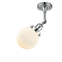 Innovations Lighting Beacon Single Light 6" Wide Semi-Flush Ceiling Fixture Polished Chrome / Matte White Cased