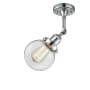 Innovations Lighting Beacon Single Light 6" Wide Semi-Flush Ceiling Fixture Polished Chrome / Clear