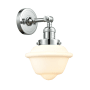 Innovations Lighting Small Oxford Single Light 8" Wide Convertible Semi-Flush Ceiling Fixture Polished Chrome / Matte White Cased