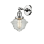 Innovations Lighting Small Oxford Single Light 8" Wide Convertible Semi-Flush Ceiling Fixture Polished Chrome / Seedy