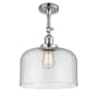 Innovations Lighting X-Large Bell 12" Wide Semi-Flush Ceiling Fixture with 16" Height Polished Chrome / Seedy