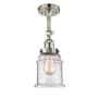 Innovations Lighting Canton Single Light 6" Wide Convertible Semi-Flush Ceiling Fixture Polished Nickel / Seedy