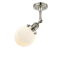 Innovations Lighting Beacon Single Light 6" Wide Semi-Flush Ceiling Fixture Polished Nickel / Matte White Cased