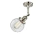 Innovations Lighting Beacon Single Light 6" Wide Semi-Flush Ceiling Fixture Polished Nickel / Clear