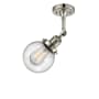 Innovations Lighting Beacon Single Light 6" Wide Semi-Flush Ceiling Fixture Polished Nickel / Seedy