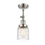 Innovations Lighting Bell 5" Wide Semi-Flush Ceiling Fixture with Shade Polished Nickel / Deco Swirl