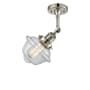 Innovations Lighting Small Oxford Single Light 8" Wide Convertible Semi-Flush Ceiling Fixture Polished Nickel / Clear