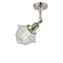 Innovations Lighting Small Oxford Single Light 8" Wide Convertible Semi-Flush Ceiling Fixture Polished Nickel / Seedy