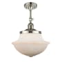 Innovations Lighting Large Oxford 12" Wide Semi-Flush Ceiling Fixture with 16" Height Polished Nickel / Matte White