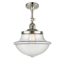 Innovations Lighting Large Oxford 12" Wide Semi-Flush Ceiling Fixture with 16" Height Polished Nickel / Clear