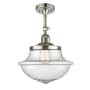 Innovations Lighting Large Oxford 12" Wide Semi-Flush Ceiling Fixture with 16" Height Polished Nickel / Seedy