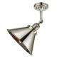 Innovations Lighting Briarcliff Single Light 10" Wide Semi-Flush Ceiling Fixture Polished Nickel / Polished Nickel