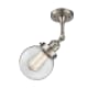 Innovations Lighting Beacon Single Light 6" Wide Semi-Flush Ceiling Fixture Brushed Satin Nickel / Clear