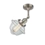 Innovations Lighting Small Oxford Single Light 8" Wide Convertible Semi-Flush Ceiling Fixture Brushed Satin Nickel / Clear