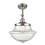 Innovations Lighting Large Oxford 12" Wide Semi-Flush Ceiling Fixture with 16" Height Brushed Satin Nickel / Seedy