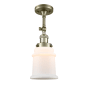 Innovations Lighting Canton Single Light 6" Wide Convertible Semi-Flush Ceiling Fixture with 3 Way Control Switch Antique Brass / Matte White Cased