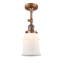 Innovations Lighting Canton Single Light 6" Wide Convertible Semi-Flush Ceiling Fixture with 3 Way Control Switch Antique Copper / Matte White Cased