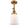 Innovations Lighting Canton Single Light 6" Wide Convertible Semi-Flush Ceiling Fixture with 3 Way Control Switch Brushed Brass / Matte White Cased