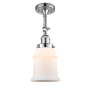 Innovations Lighting Canton Single Light 6" Wide Convertible Semi-Flush Ceiling Fixture with 3 Way Control Switch Polished Chrome / Matte White Cased