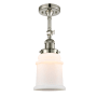 Innovations Lighting Canton Single Light 6" Wide Convertible Semi-Flush Ceiling Fixture with 3 Way Control Switch Polished Nickel / Matte White Cased