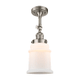 Innovations Lighting Canton Single Light 6" Wide Convertible Semi-Flush Ceiling Fixture with 3 Way Control Switch Brushed Satin Nickel / Matte White Cased