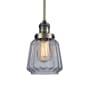 Innovations Lighting Chatham Single Light 6" Wide Mini Pendant with Hang Straight Swivel Antique Brass / Clear